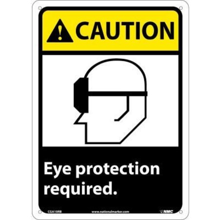 NATIONAL MARKER CO Graphic Signs - Caution Eye Protection Required - Plastic 10inW X 14inH CGA10RB